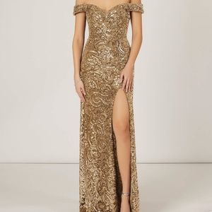 Azazie Elyssa Formal Gold Dress